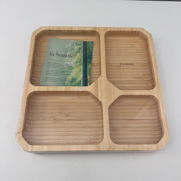 La Boos squared bamboo plate with dividers set of two - Picture 5 of 7